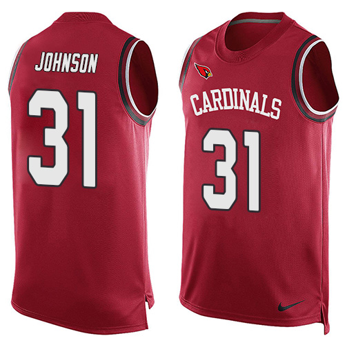 Men's Limited David Johnson Nike Jersey Red - #31 Player Name & Number Tank Top NFL Arizona Cardinals